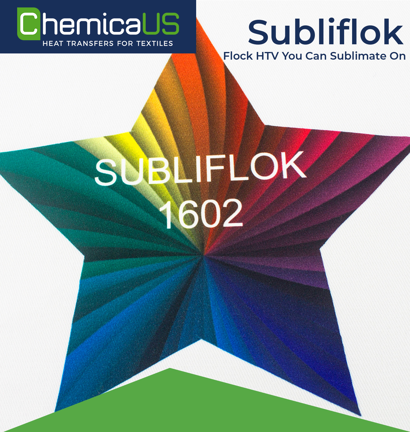 Chemica SUBLIFLOCK 1602, 50µ, weiße Polyester-Flockfolie, 0,5 x 1 m,