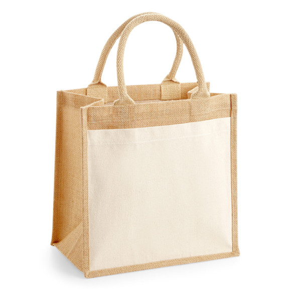 Westford Mill Unisex Jute  Midi Tote W426 - OneSize