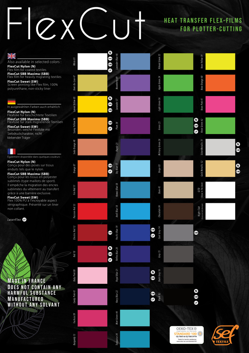 Farbkarte Sef FlexCut Advance