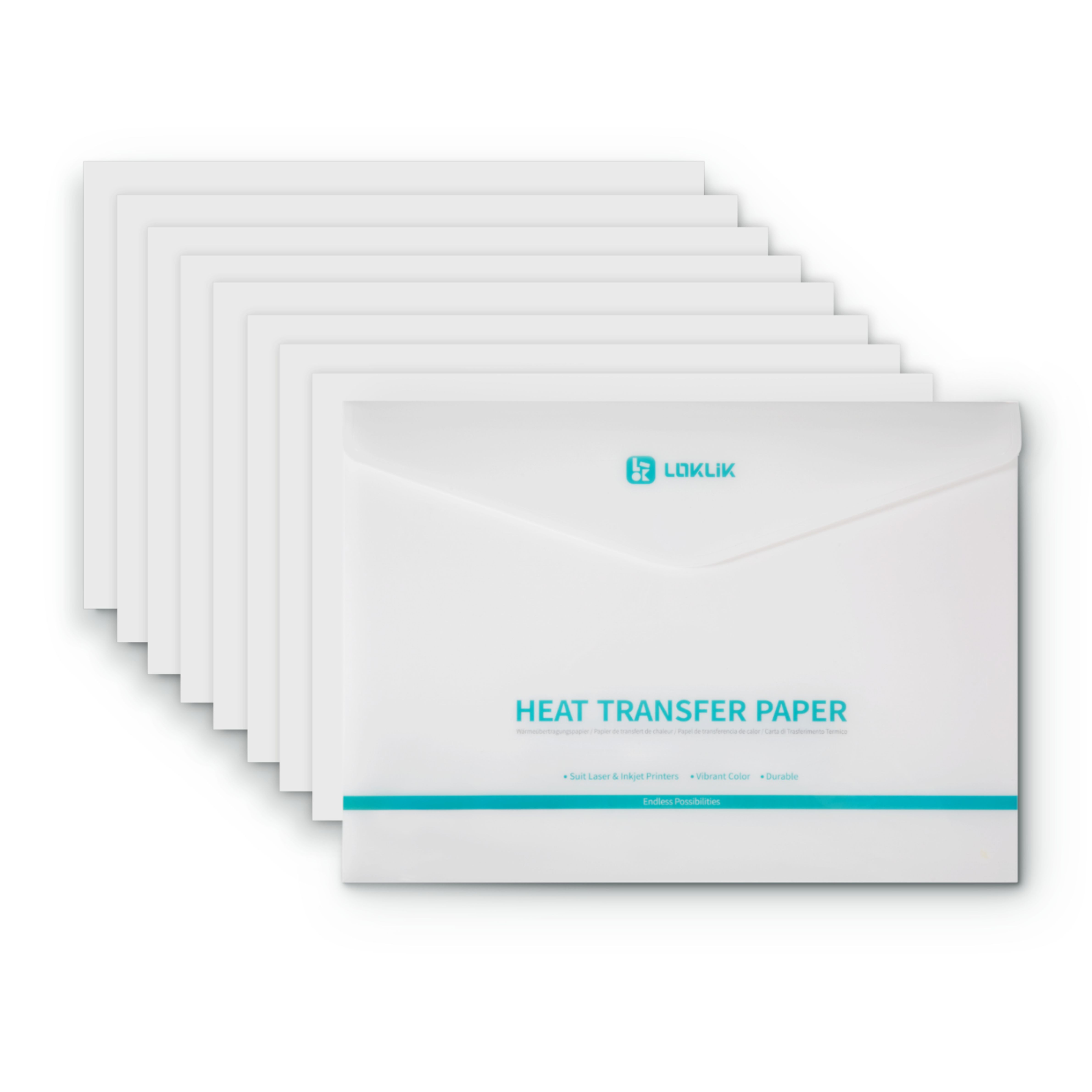 LOKLIK Transferpapier für dunkle Textilien A4 - 8 Stück