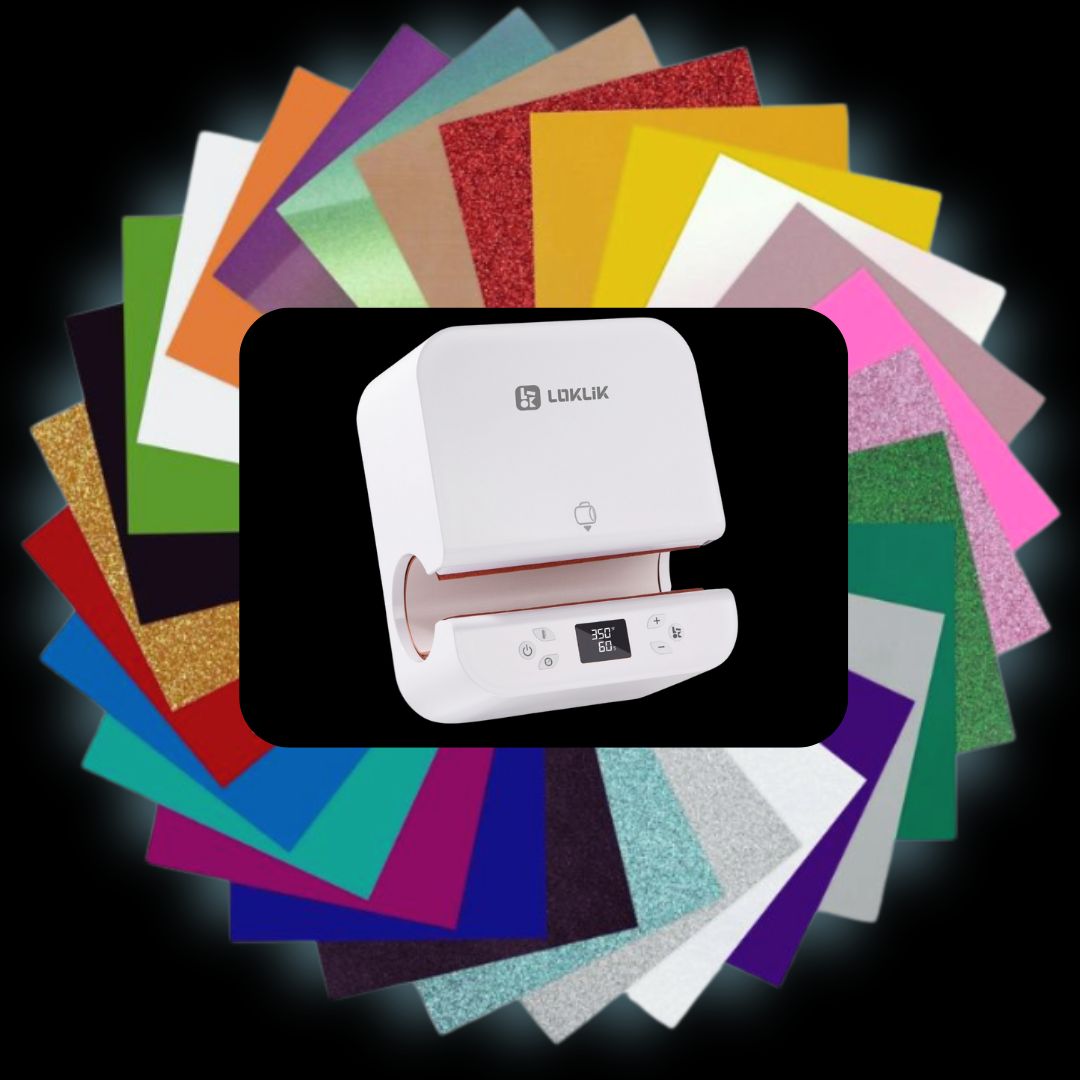 LOKLiK Auto Tumbler Heat Press Tassenpresse + Flexfolien Bundle A4 LOKLiK Auto Tumbler Heat Press Tassenpresse + Flexfolien Bundle A4