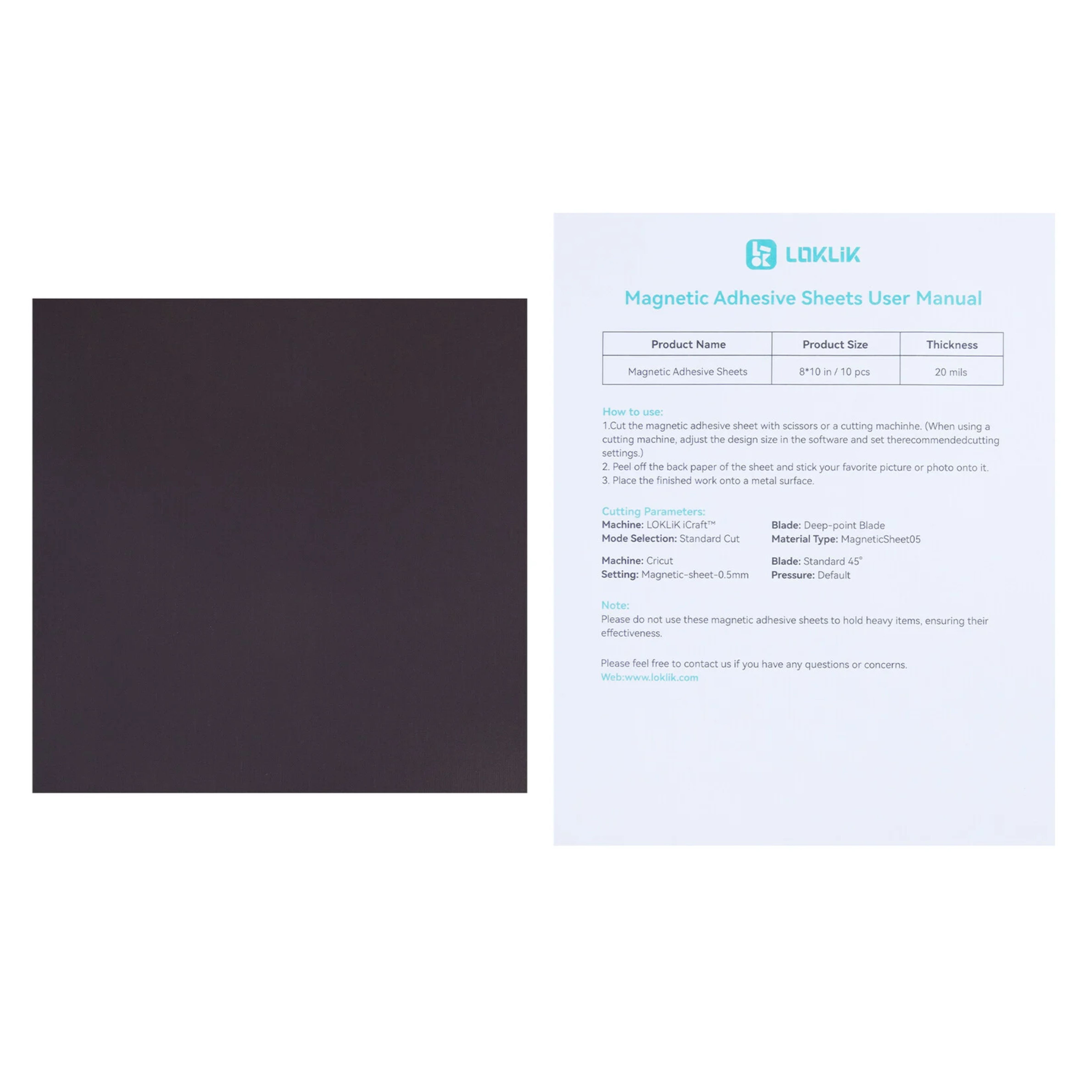 LOKLIK Magnetpapier bedruckbar 0.5mm A4 - 10 Stück