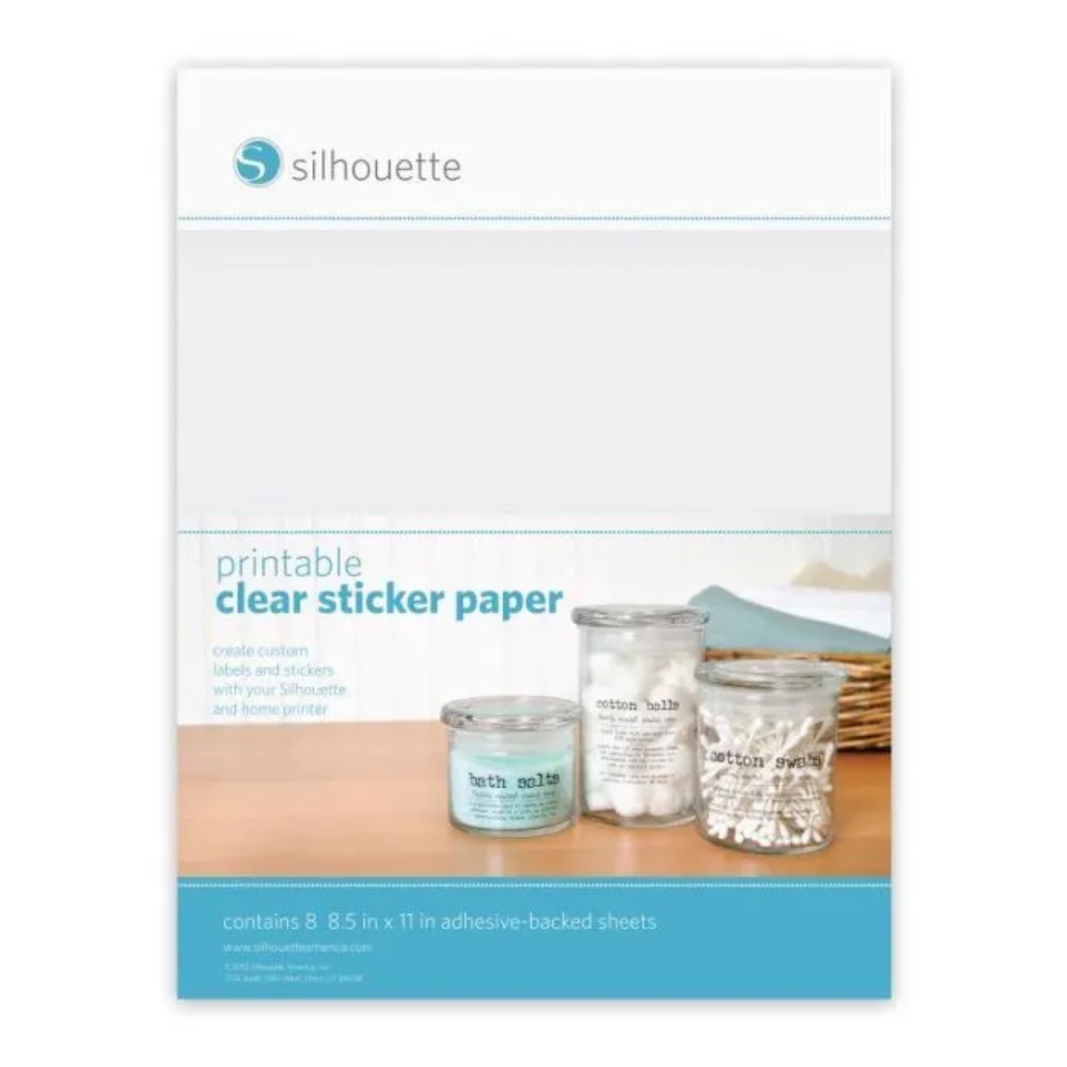 Silhouette Transparente Aufkleberbögen (Inkjet) – 21,5 × 27,9 cm (8 Blatt)