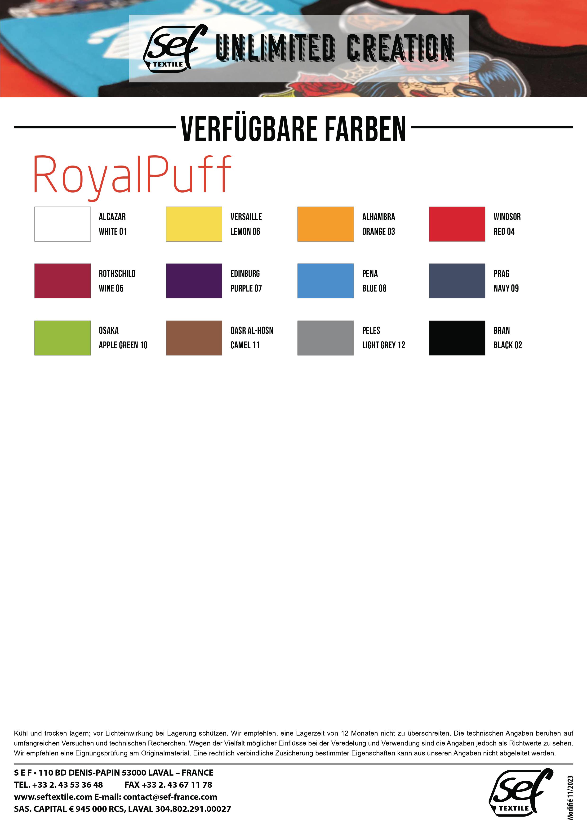 Sef Royal Puff Flexfolie Text