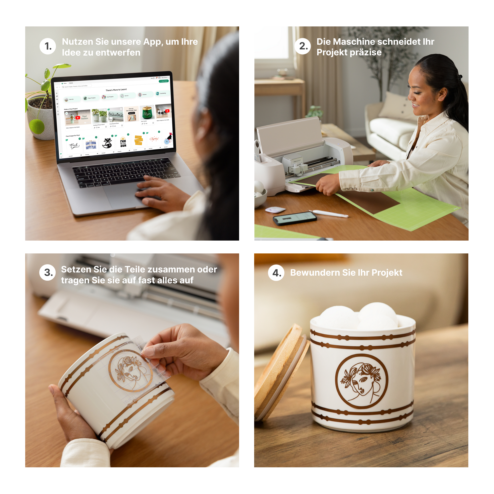 Cricut 2011287 Explore 4 Schneideplotter - Muschelweiß inkl. Essentials Bundle