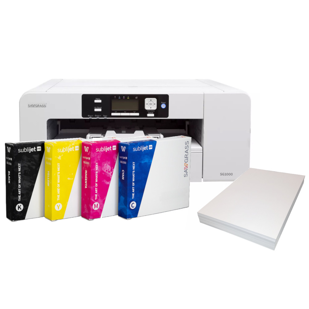 Sawgrass SG1000 A3 Sublimationsdrucker inkl. 20 ml Tinte und A3 Sublimationspapier (Starter Bundle)