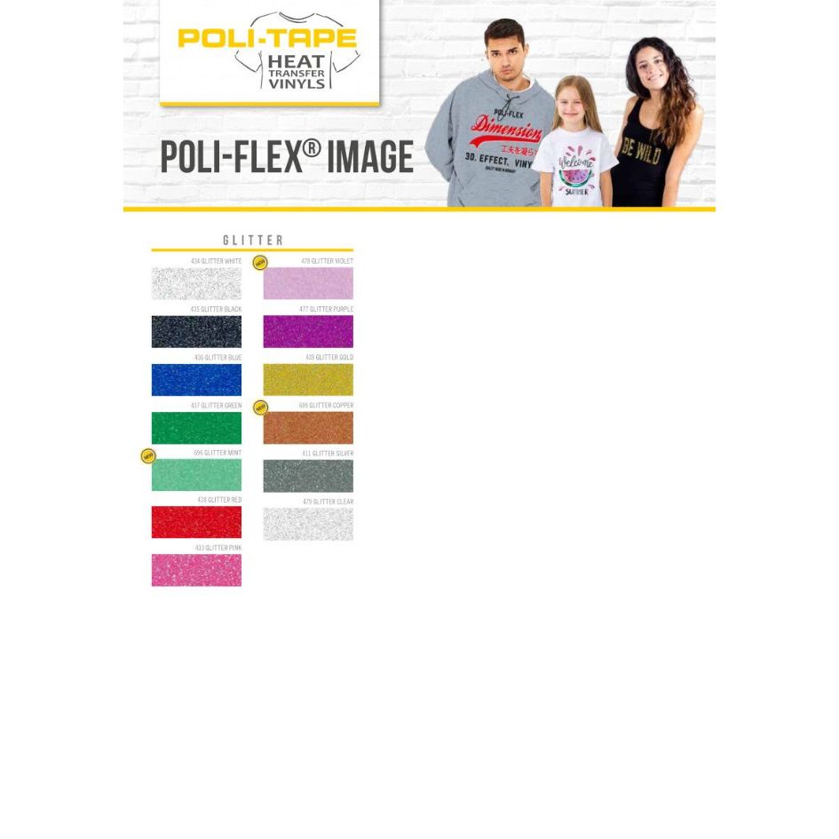 Poli-Flex Glitter Flexfolie T-shirt, Langarm, Person, Erwachsener, Frau