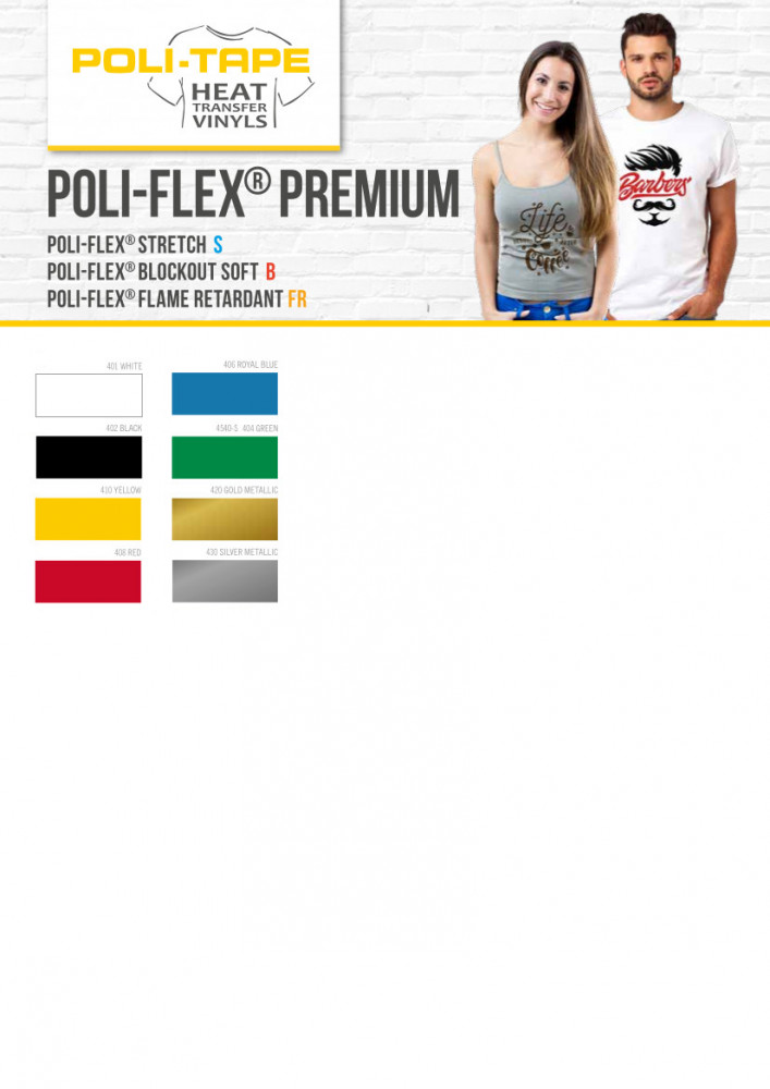 Poli-Flex Flame Retardant Entflammbare Flexfolie 401FR White 50 x 100 cm