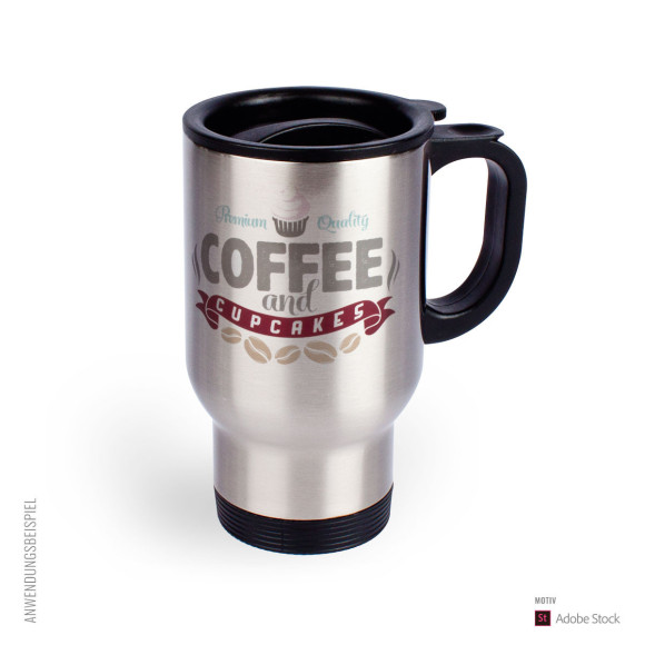 Sublimations - Thermotasse mit Griff aus Edelstahl 400ml