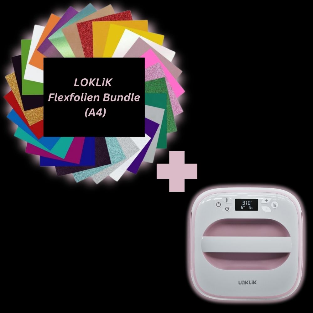 LOKLiK Easy Heat Press™ Transferpresse + Flexfolien Bundle A4