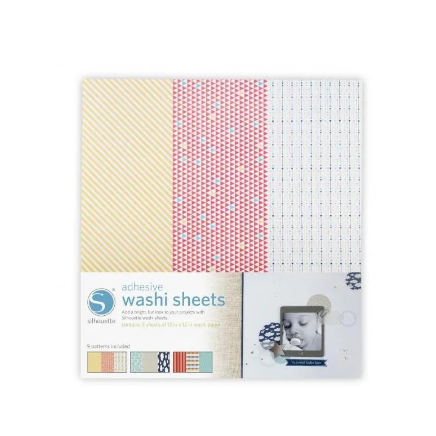 Silhouette Washi Paper Sheets – selbstklebende Washi-Papierbögen mit Mustern (30,5 × 30,5 cm)