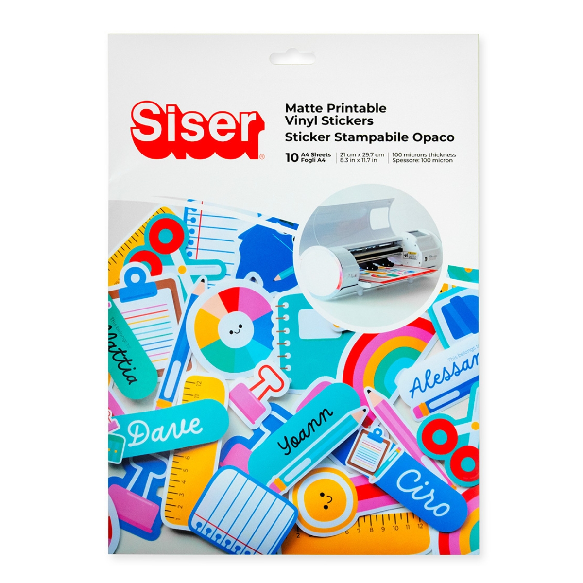 Siser Printable Vinyl Stickers Matt – bedruckbare Vinyl-Aufkleber A4 – 10 Blatt (Inkjet)