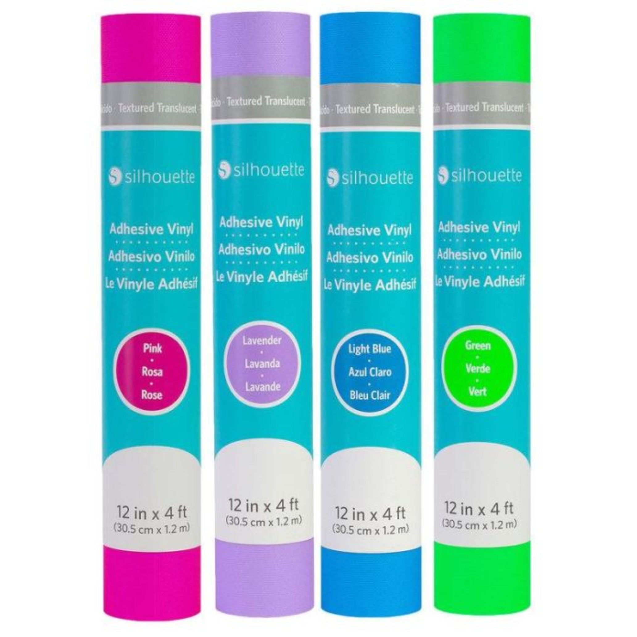 Klebefolie, Vinylrollen, farbige Rollen, 12 Zoll x 4 Fuß, Silhouette Marke, Klebefolie, Vinylrollen, Farbe: Pink, Farbe: Lavendel, Farbe: Limette