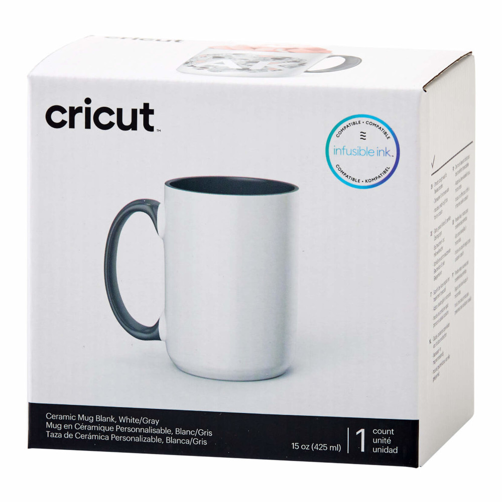 Cricut 2009330 Keramiktasse Mug Grau 425 ml