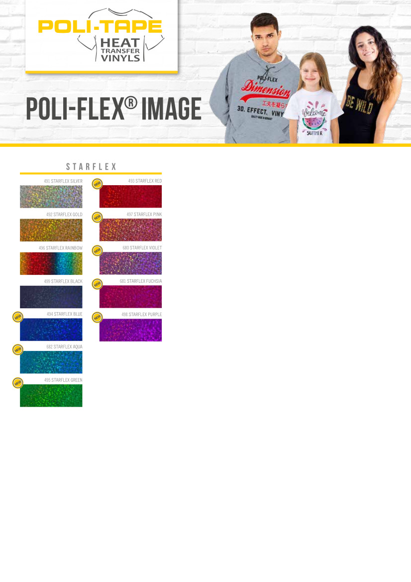 Poli-Flex Starflex Holographische Glitzer Flexfolie Poli-Flex Starflex Holographische Glitzer Flexfolie