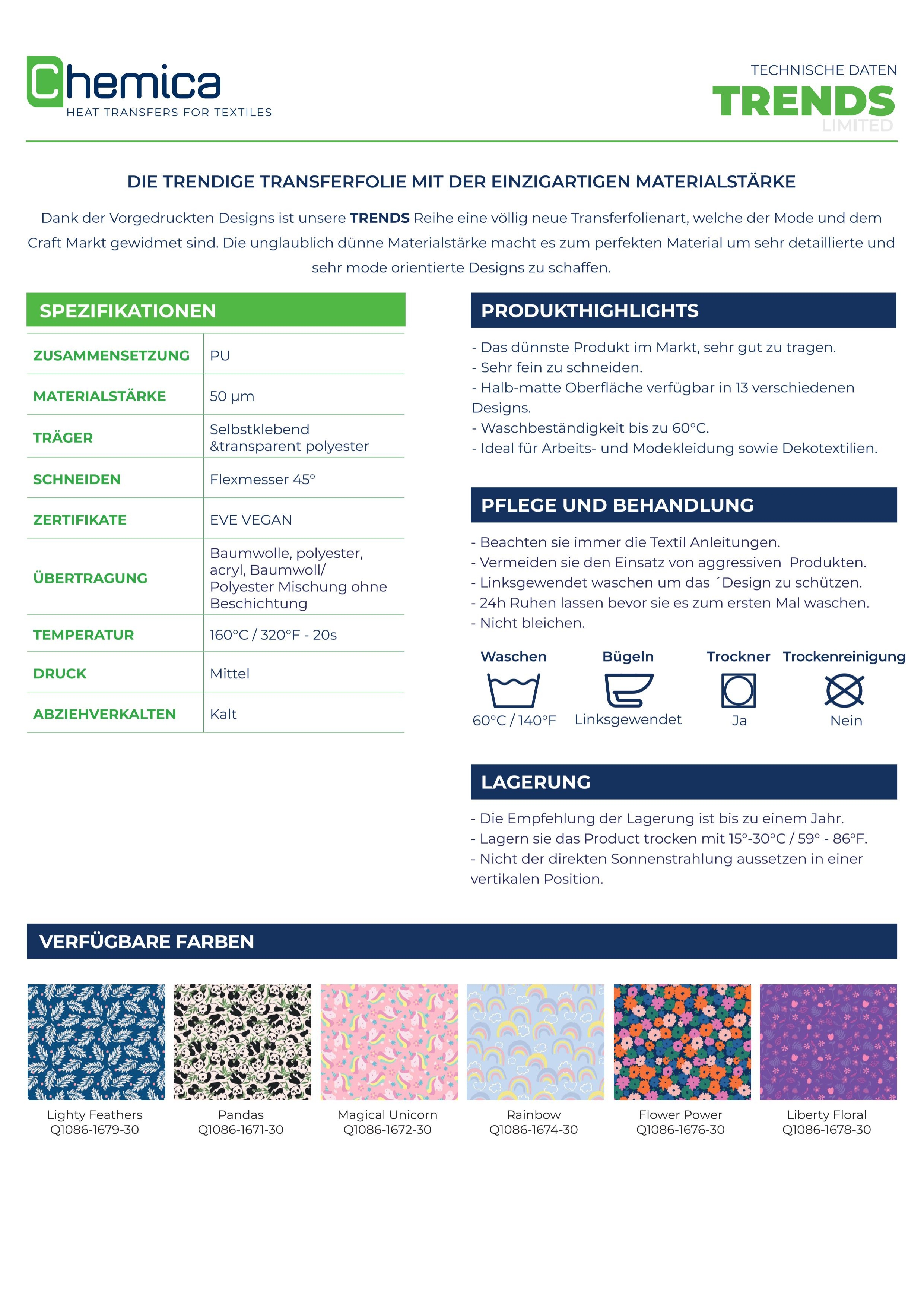 Chemica Trends "Limited Edition" Flexfolie - Girly Chemica Trends "Limited Edition" Flexfolie - Girly