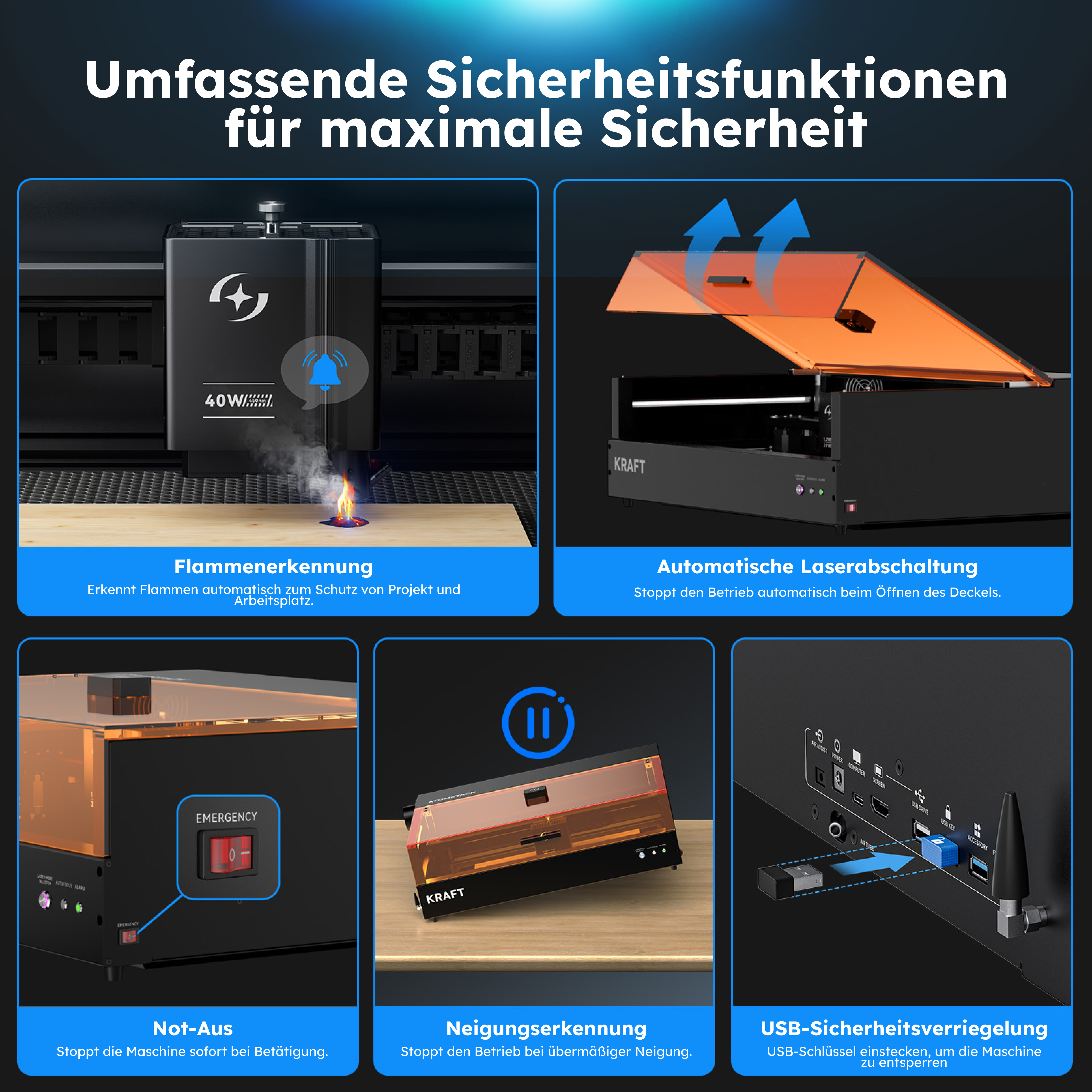 AtomStack Kraft 40W Diodenlaser Laserschneider