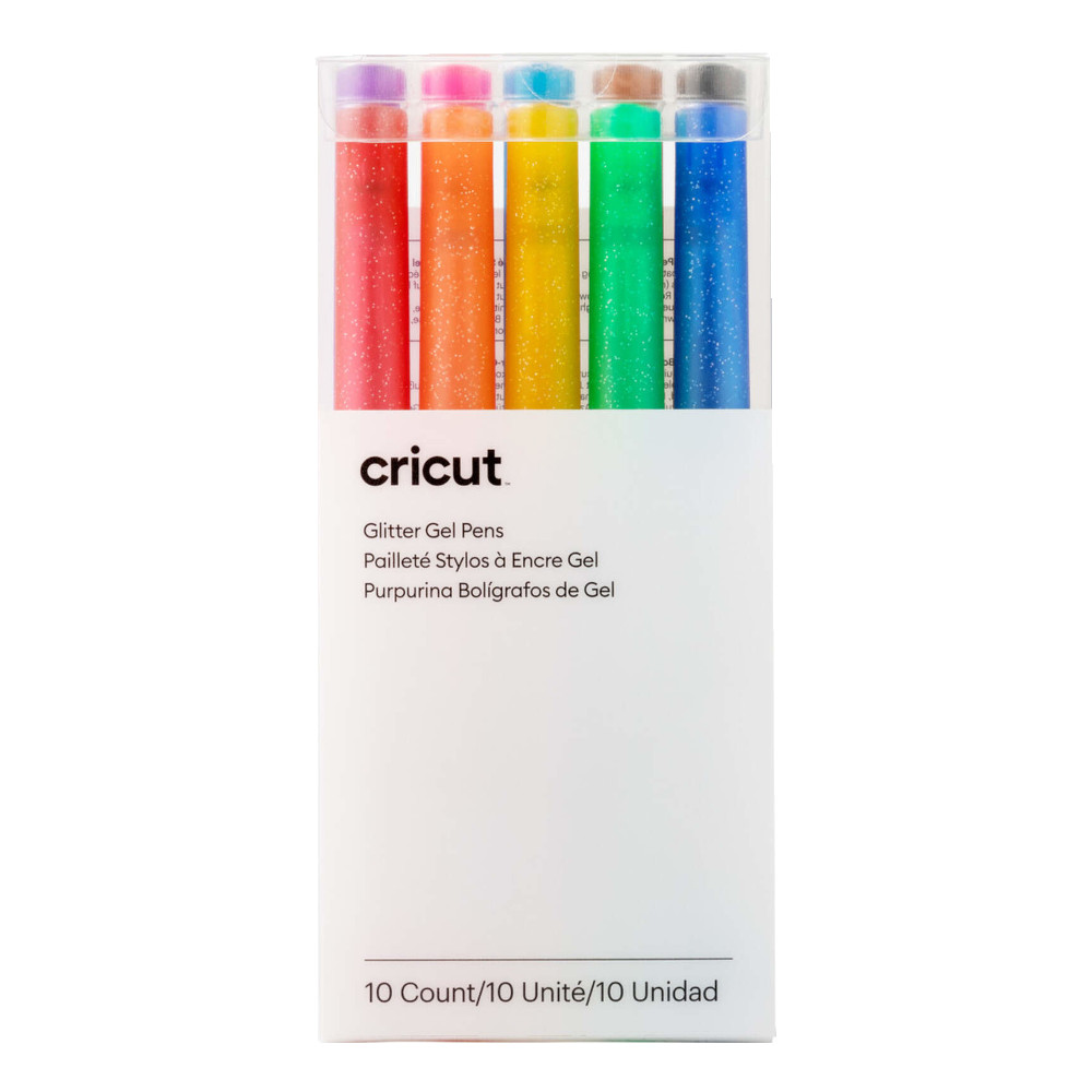 Cricut 2009962 Glitzer-Gelstiftsatz (0,8 mm) Regenbogenfarben 10er-Pack