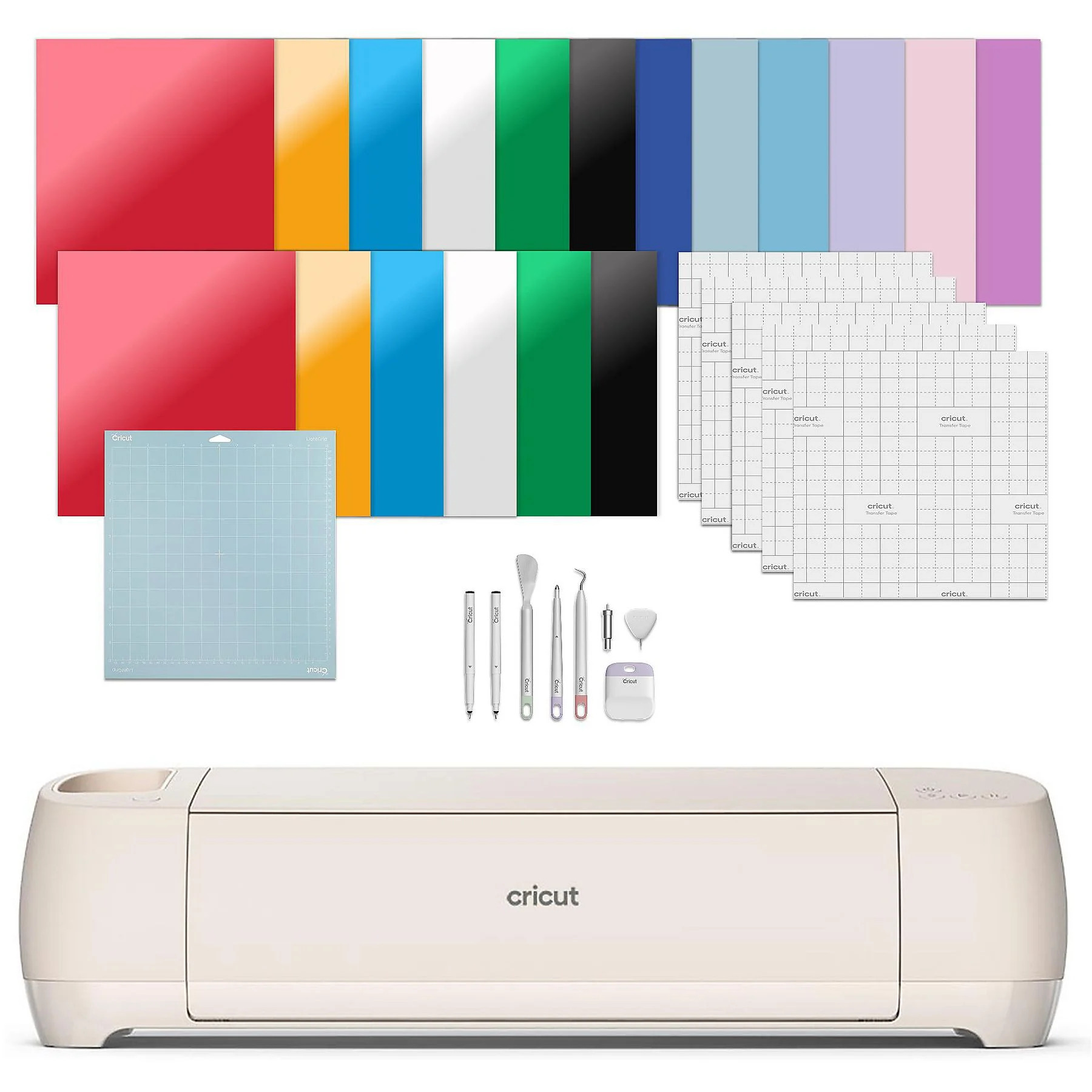 Cricut 2011287 Explore 4 Schneideplotter - Muschelweiß inkl. Essentials Bundle