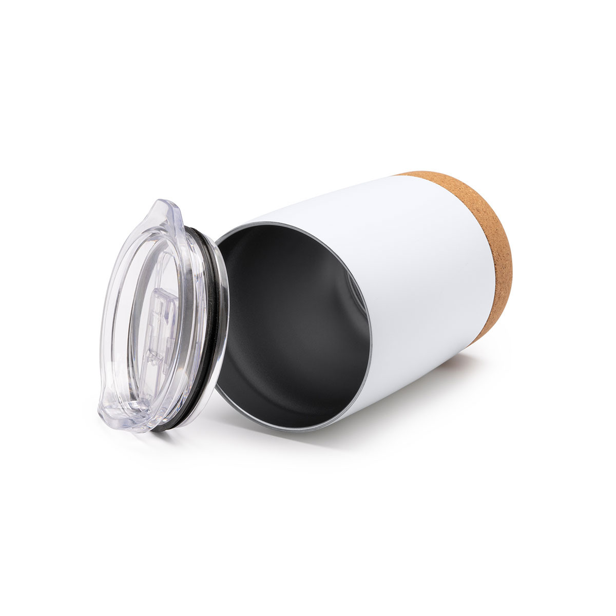 Siebdruck Edelstahlbecher mit Korkboden & Doppelwand 380ml