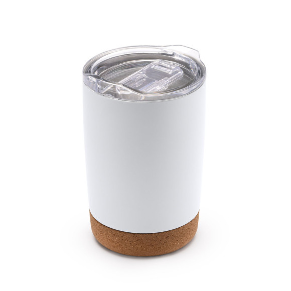 Siebdruck Edelstahlbecher mit Korkboden & Doppelwand 380ml