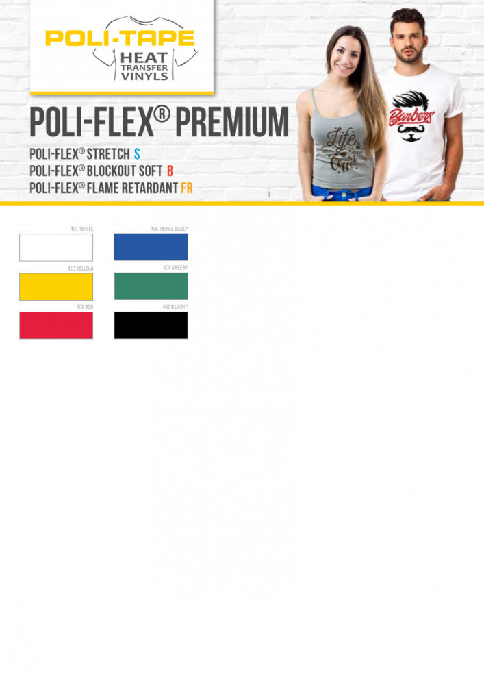 Poli-Flex Stretch Elastische Flexfolie 410 Yellow 30 x 20 cm