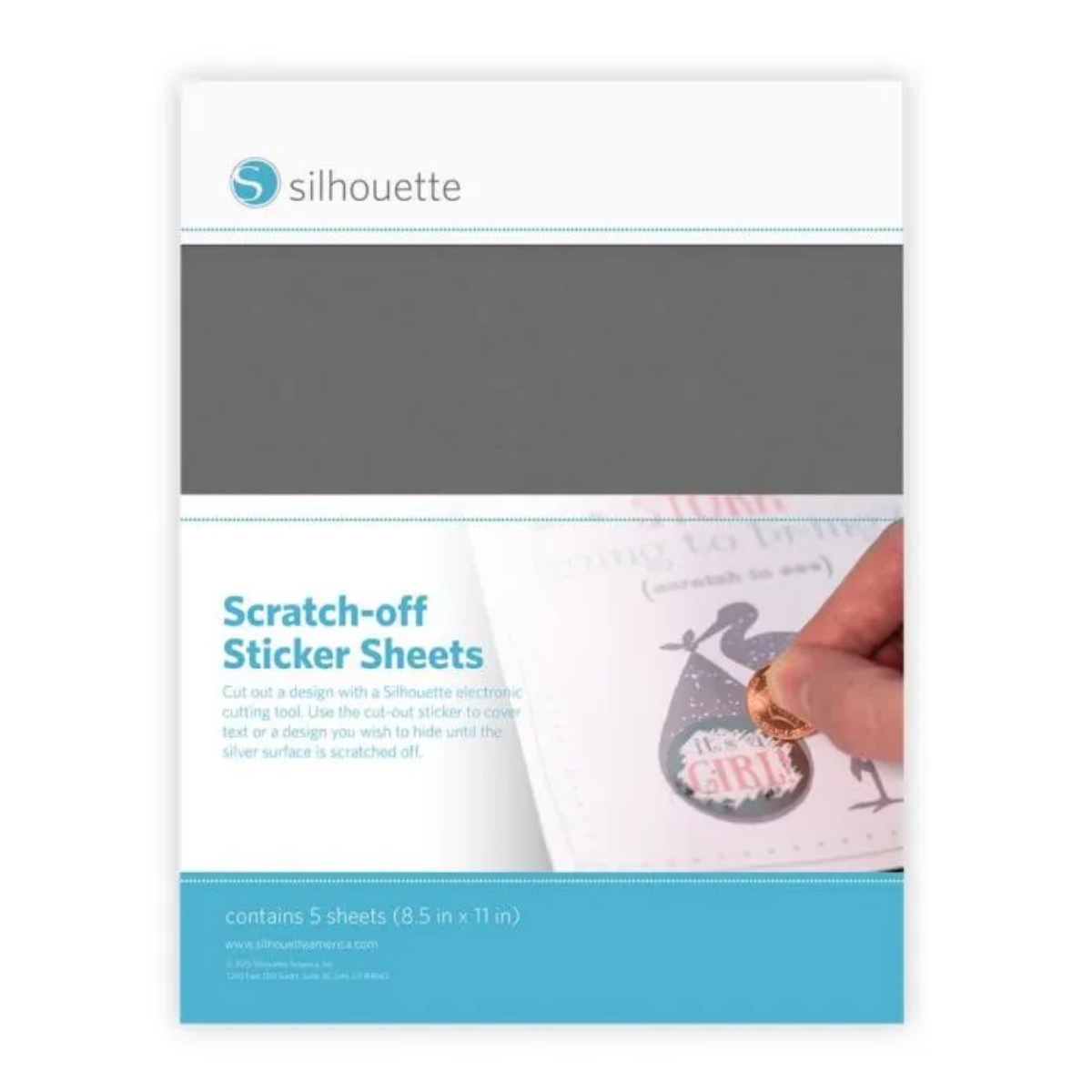 Silhouette Rubbelsticker Silber 5er-Pack