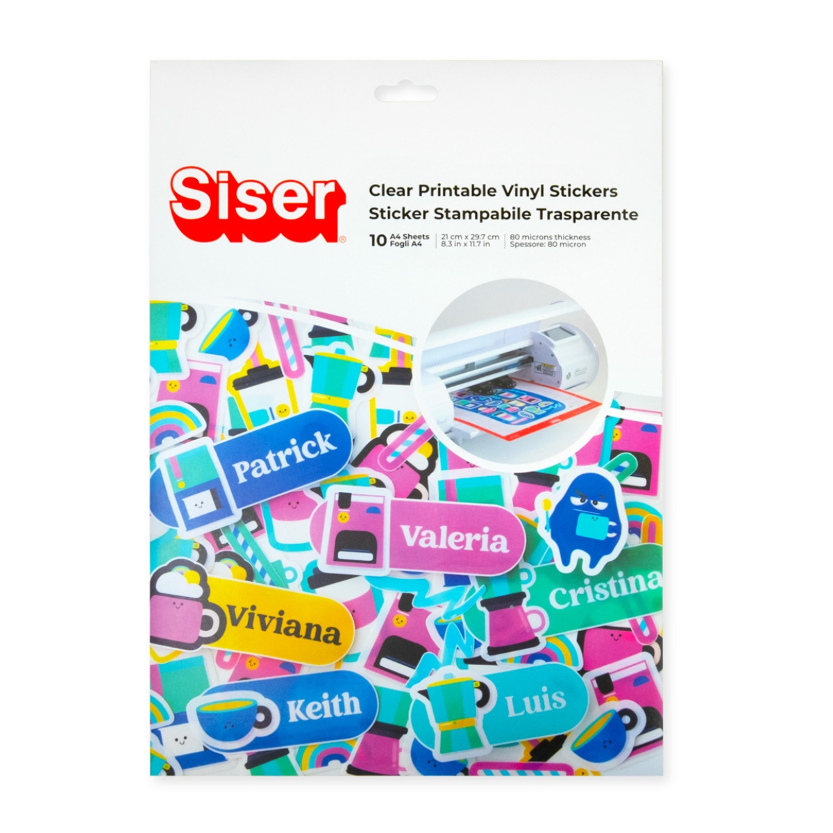 Siser Printable Vinyl Stickers Clear A4 -  Transparente Inkjet-Aufkleberfolie (10 Blatt)