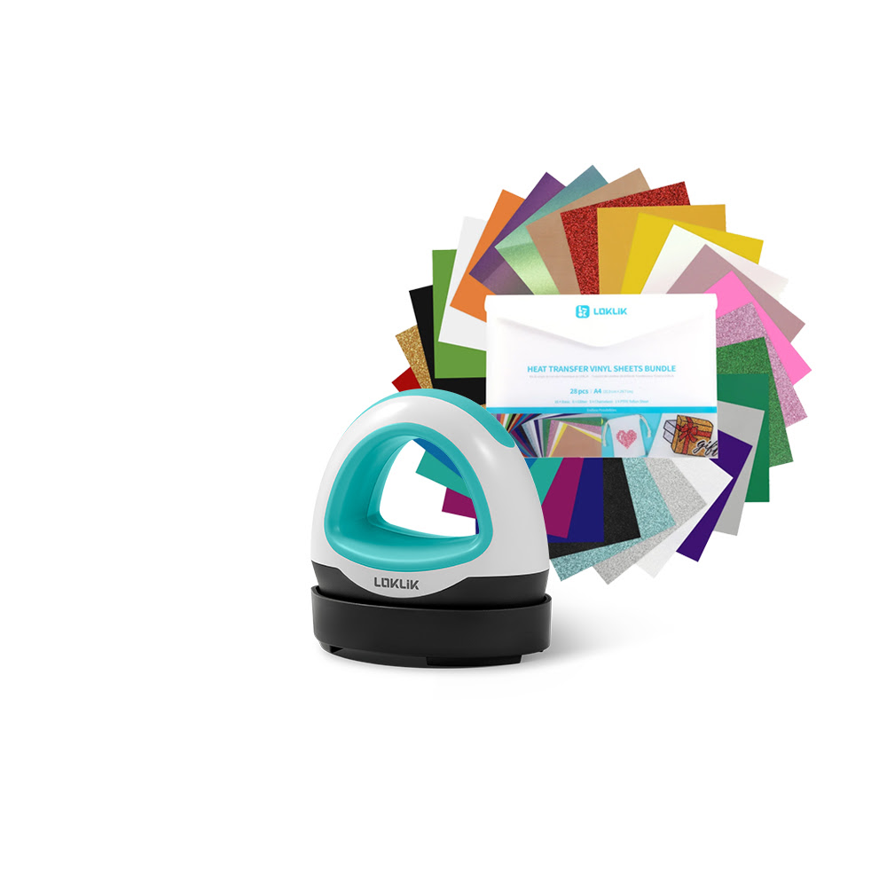LOKLiK Mini Heat Press™ Transferpresse + Flexfolien Bundle A4 LOKLiK Mini Heat Press™ Transferpresse + Flexfolien Bundle A4