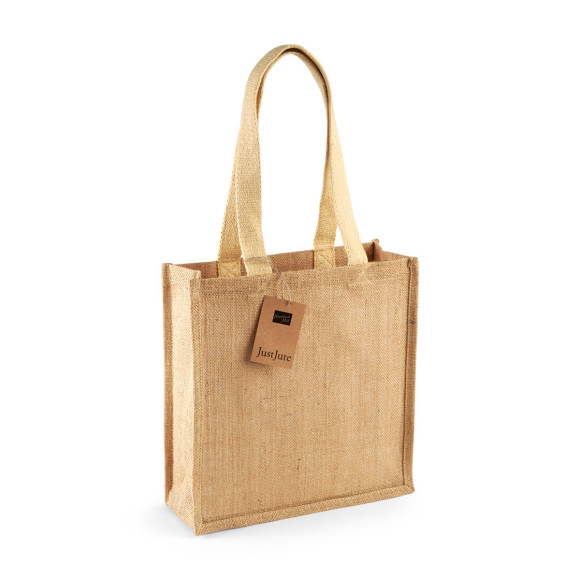 Westford Mill Jute Kompakt Tote W406 OneSize - mit Baumwollhenkel